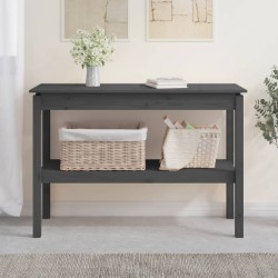 vidaXL Mesa consola madera maciza de pino gris 110x40x75 cm