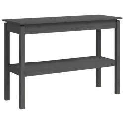 vidaXL Mesa consola madera maciza de pino gris 110x40x75 cm