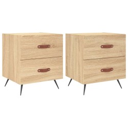 vidaXL Mesita noche 2 uds madera ingeniería roble Sonoma 40x35x47,5 cm