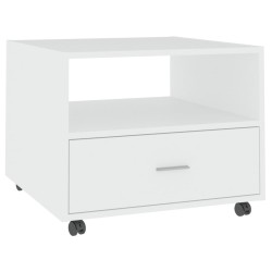vidaXL Mesa de centro madera contrachapada blanco 55x55x40 cm 