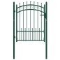 vidaXL Puerta de valla con picos acero verde 100x125 cm