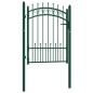 vidaXL Puerta de valla con picos acero verde 100x125 cm