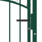 vidaXL Puerta de valla con picos acero verde 100x125 cm