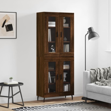 vidaXL Aparador alto madera contrachapada marrón roble 69,5x34x180 cm