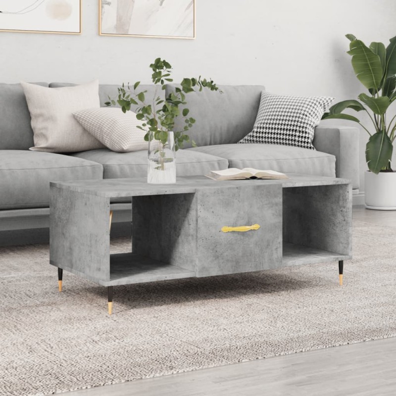 vidaXL Mesa de centro madera contrachapada gris hormigón 102x50x40 cm vidaXL Mesa de centro madera contrachapada gris hormigón 102x50x40 cm