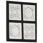 vidaXL Panel de pared tallado a mano MDF negro y blanco 40x40x1,5 cm vidaXL Panel de pared tallado a mano MDF negro y blanco 40x40x1,5 cm