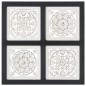 vidaXL Panel de pared tallado a mano MDF negro y blanco 40x40x1,5 cm vidaXL Panel de pared tallado a mano MDF negro y blanco 40x40x1,5 cm