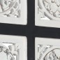 vidaXL Panel de pared tallado a mano MDF negro y blanco 40x40x1,5 cm vidaXL Panel de pared tallado a mano MDF negro y blanco 40x40x1,5 cm