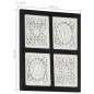 vidaXL Panel de pared tallado a mano MDF negro y blanco 40x40x1,5 cm vidaXL Panel de pared tallado a mano MDF negro y blanco 40x40x1,5 cm
