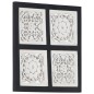 vidaXL Panel de pared tallado a mano MDF negro y blanco 40x40x1,5 cm vidaXL Panel de pared tallado a mano MDF negro y blanco 40x40x1,5 cm