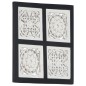 vidaXL Panel de pared tallado a mano MDF negro y blanco 40x40x1,5 cm vidaXL Panel de pared tallado a mano MDF negro y blanco 40x40x1,5 cm