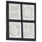 vidaXL Panel de pared tallado a mano MDF negro y blanco 40x40x1,5 cm vidaXL Panel de pared tallado a mano MDF negro y blanco 40x40x1,5 cm