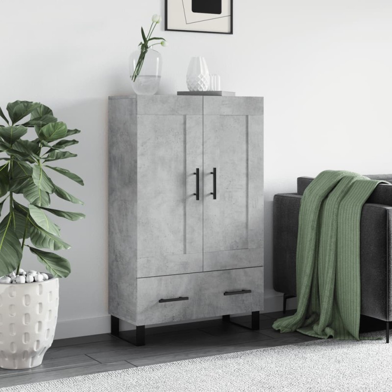 vidaXL Aparador alto madera de ingeniería gris hormigón 69,5x31x115 cm vidaXL Aparador alto madera de ingeniería gris hormigón 69,5x31x115 cm