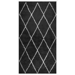 vidaXL Alfombra de pelo largo color crema y gris antracita 80x150 cm