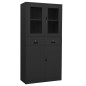 vidaXL Armario oficina acero y vidrio templado antracita 90x40x180 cm