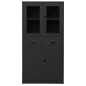 vidaXL Armario oficina acero y vidrio templado antracita 90x40x180 cm