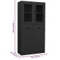 vidaXL Armario oficina acero y vidrio templado antracita 90x40x180 cm