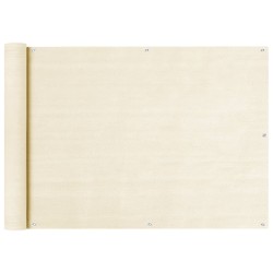 vidaXL Toldo para balcón HDPE crema 75x400 cm  