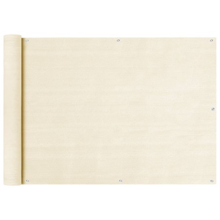 vidaXL Toldo para balcón HDPE crema 75x400 cm  