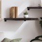vidaXL Estante pared madera roble tratada marrón oscuro 60x60x(2-6) cm vidaXL Estante pared madera roble tratada marrón oscuro 60x60x(2-6) cm