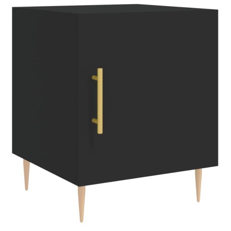 vidaXL Mesita de noche madera de ingeniería negro 40x40x50 cm