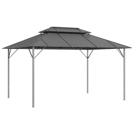 vidaXL Cenador con techo doble gris antracita 3x4 m