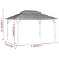 vidaXL Cenador con techo doble gris antracita 3x4 m vidaXL Cenador con techo doble gris antracita 3x4 m