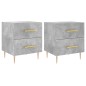 vidaXL Mesita noche 2 uds madera ingeniería gris hormigón 40x35x47,5cm vidaXL Mesita noche 2 uds madera ingeniería gris hormigón 40x35x47,5cm
