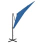 vidaXL Sombrilla voladiza con poste y luces LED azul 250 cm vidaXL Sombrilla voladiza con poste y luces LED azul 250 cm