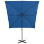 vidaXL Sombrilla voladiza con poste y luces LED azul 250 cm vidaXL Sombrilla voladiza con poste y luces LED azul 250 cm