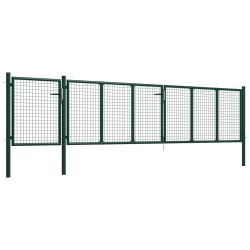 vidaXL Puerta de jardín de acero verde 500x100 cm