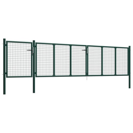 vidaXL Puerta de jardín de acero verde 500x100 cm