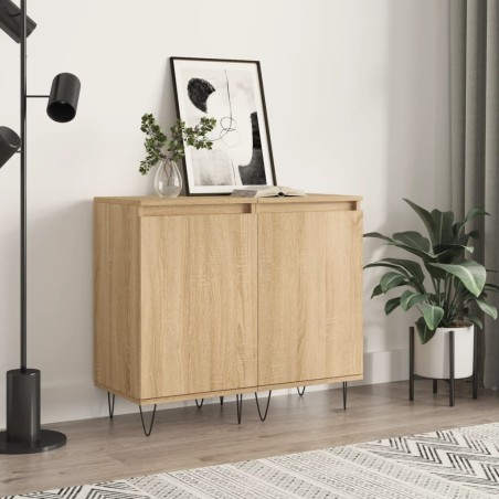 vidaXL Aparadores 2 uds madera de ingeniería roble Sonoma 40x35x70 cm