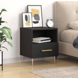 vidaXL Mesita de noche madera de ingeniería negro 40x35x47,5 cm