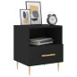 vidaXL Mesita de noche madera de ingeniería negro 40x35x47,5 cm vidaXL Mesita de noche madera de ingeniería negro 40x35x47,5 cm
