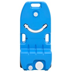 vidaXL Depósito de agua con ruedas para camping azul 25 L