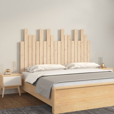 vidaXL Cabecero de cama de pared madera maciza de pino 127,5x3x80 cm