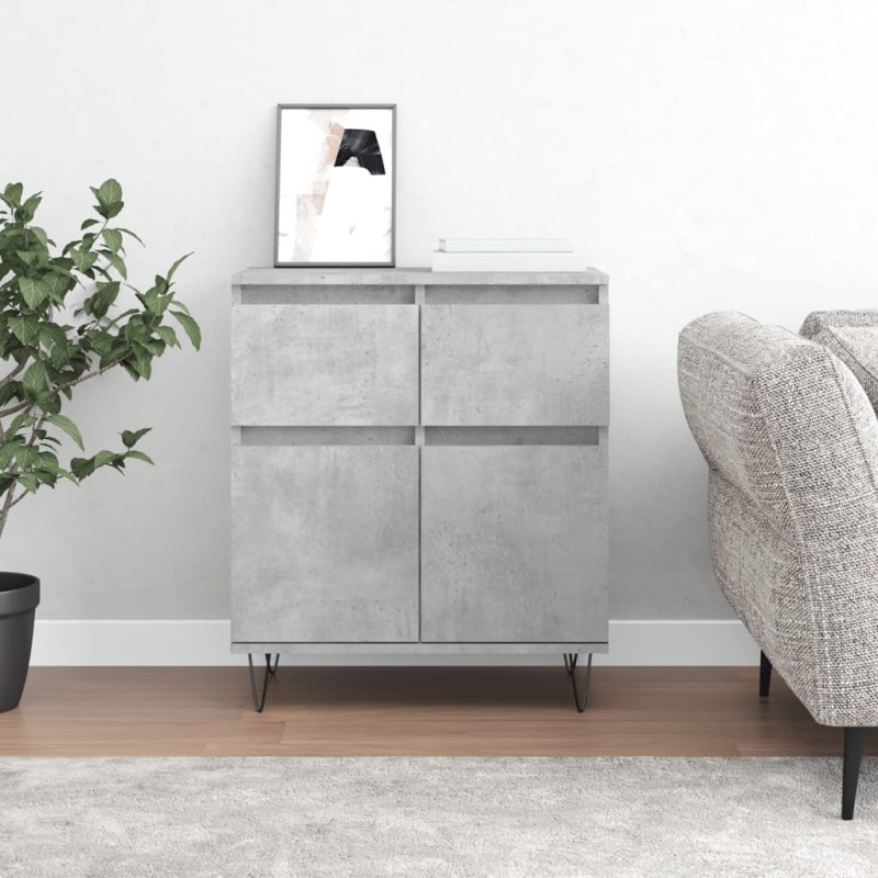 vidaXL Aparador de madera contrachapada gris hormigón 60x35x70 cm vidaXL Aparador de madera contrachapada gris hormigón 60x35x70 cm