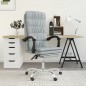 vidaXL Silla de oficina reclinable de tela gris claro