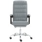 vidaXL Silla de oficina reclinable de tela gris claro