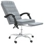 vidaXL Silla de oficina reclinable de tela gris claro