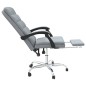 vidaXL Silla de oficina reclinable de tela gris claro