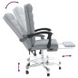 vidaXL Silla de oficina reclinable de tela gris claro
