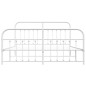 vidaXL Estructura cama metal con cabecero y estribo blanco 160x200 cm vidaXL Estructura cama metal con cabecero y estribo blanco 160x200 cm