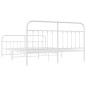 vidaXL Estructura cama metal con cabecero y estribo blanco 160x200 cm vidaXL Estructura cama metal con cabecero y estribo blanco 160x200 cm
