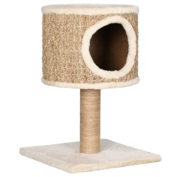 vidaXL Árbol para gatos con casa y poste rascador 52 cm hierba marina