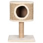 vidaXL Árbol para gatos con casa y poste rascador 52 cm hierba marina vidaXL Árbol para gatos con casa y poste rascador 52 cm hierba marina