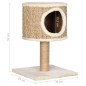 vidaXL Árbol para gatos con casa y poste rascador 52 cm hierba marina vidaXL Árbol para gatos con casa y poste rascador 52 cm hierba marina