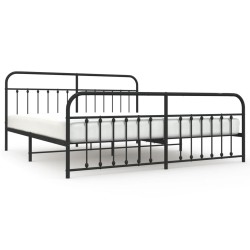 vidaXL Estructura de cama cabecero y pie de cama metal negro 200x200cm