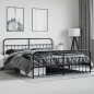 vidaXL Estructura de cama cabecero y pie de cama metal negro 200x200cm